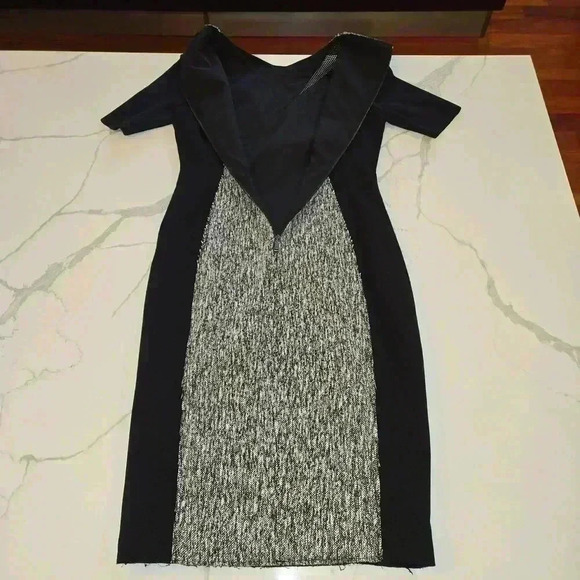 Elie Tahari Womens Axel Sheath Stretch Dress Short Sleeve Black Size 2 - Picture 6 of 11